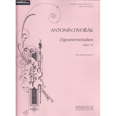 Partitions classique SIMROCK DVORAK ANTONIN - GIPSY SONGS OP. 55 - HIGH VOICE AND PIANO Soprano, instruments