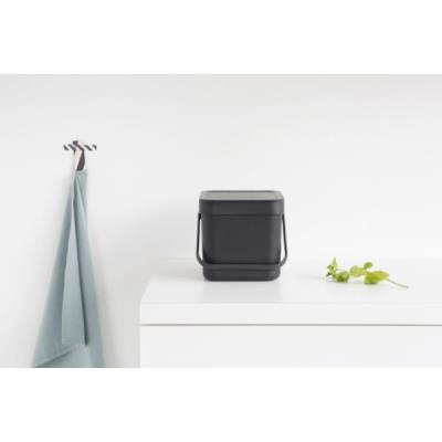 Poubelle BRABANTIA Waste Bin Sort & Go 6L Grey