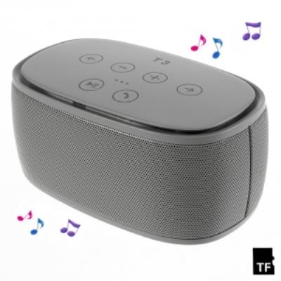Enceintes bluetooth modèle T3 6W stéréo coloris gris
