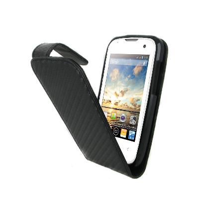 Etui Carbone noir pour Wiko Cink-Plus