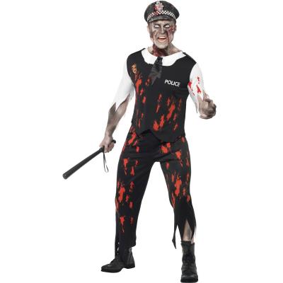 Déguisement zombie policier homme Halloween  Large