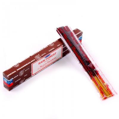 12 Bâtons d'encens Satya Nag Champa Rainforest marron