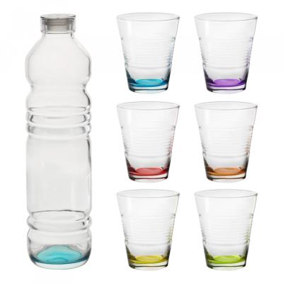 Pasabahce - Service 1 Bouteille 1L + 6 Verres Vita Fond Couleur 23.5Cl