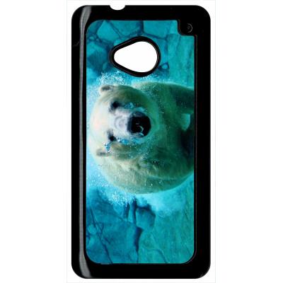 Coque HTC m7 gros ours blanc plongee