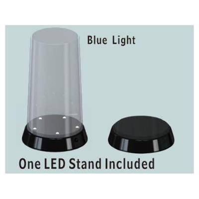 Vitrine haute et ronde (haut plat) : base avec led lumineux trumpeter