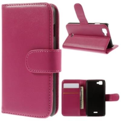 Etui type portefeuille fushia pour Wiko Kite avec rabat latéral articulé fonction stand