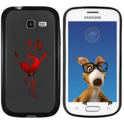 Coque Souple en gel noir pour Galaxy Trend Lite avec impression Motifs main ensanglantée