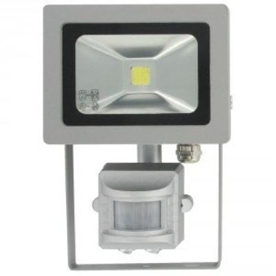 PROJECTEUR 1 SMD LED 10W - 800 LUMENS, AVEC DÉTECTEUR DE MOUVEMENT, ALUMINIUM, VERRE, GRIS RANEX XQ1162