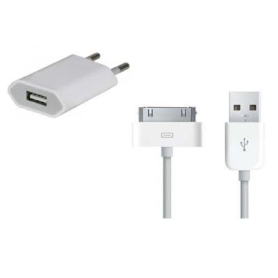 Pack cable + prise USB pour iPhone 3 - 4 - iPod - iPad