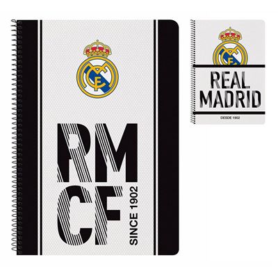 Real Madrid Feuille couverture rigide 80 feuilles quadrillage