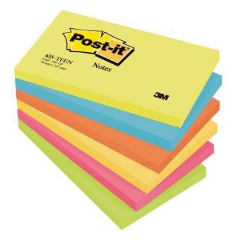 3M Post-it Notes Rainbow lot 655TFEN, 127x76 mm, 6 couleurs - 1