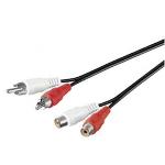 CABLE AUDIO RALLONGE 2 RCA MALES / 2 RCA FEMELLES 2.5 m