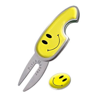 Asbri golf pitchmaster relève-pitch jaune smiley