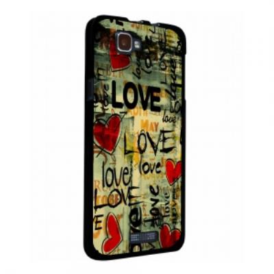 Coque rigide noire Wiko Rainbow avec impression Motif Love Vintage