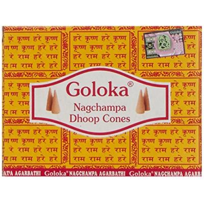Goloka nag champa lot de 12 boîtes de cônes d'encens