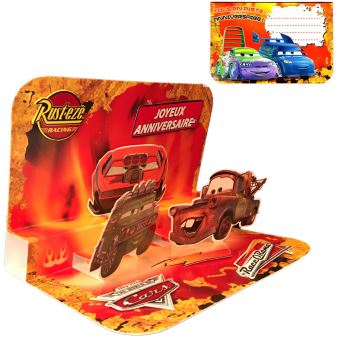 Carte Anniversaire 3d Disney Cars Carte De Correspondance Achat Prix Fnac