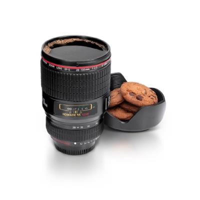 Mug objectif avec couvercle homade noir