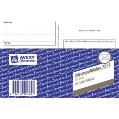 Avery zweckform vordruck adressaufkleber, a6 quer 2824