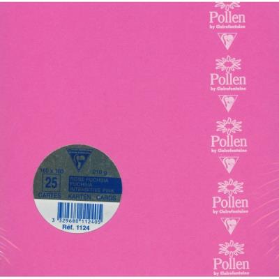 Paquet de 25 cartes simples Pollen 160x160mm Rose Fuchsia 210g