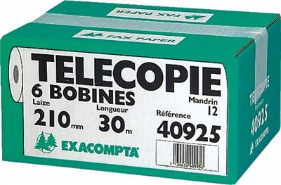 Bobine Exacompta pour télécopieurs Thermique 57g 210mm Diam 50