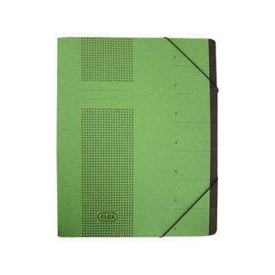 Elba 42495gn chemise à élastiques chic en carton 450 g m² 7 compartiments format a4 (vert)