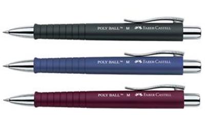 Faber-Castell - stylo bille rétractable POLY BALL, couleur: noir