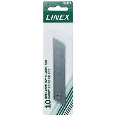 Linex spare blade for ck500 hobby knife - silver (pack of 10) sk400