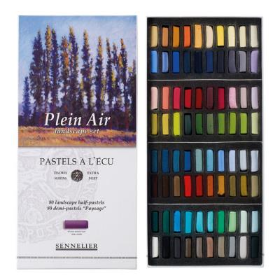 Demi-pastels à l'écu - Assortiment Plein Air - 80 couleurs