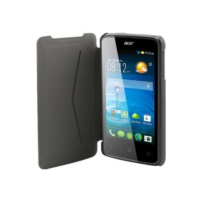 Muvit Easy Folio - Flip cover voor mobiele telefoon - polyurethaan, polycarbonaat - zwart - voor Acer Liquid Z4 Duo