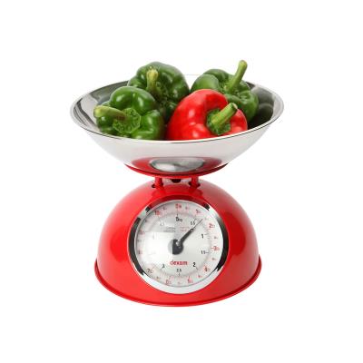 Balance de cuisine mécanique - 5 kg - Bol amovible 2L - Rouge