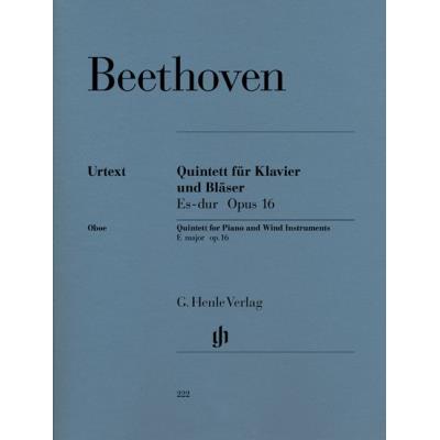 Partitions classique HENLE VERLAG BEETHOVEN L.V. - PIANO QUINTET E FLAT MAJOR OP. 16 (VERSION FOR WIND INSTRUMENTS) FOR PIANO, OBOE, C Piano