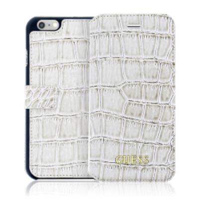Etui folio book guess motif croco beige pour iphone 6 / 6s