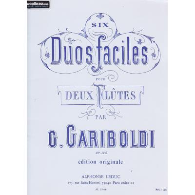 Partitions classique LEDUC GARIBOLDI - 6 DUOS GRADUES POUR FLUTES Flûte traversière