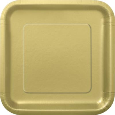 14 Grandes assiettes en carton or Taille Unique
