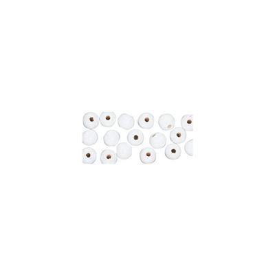 RAYHER – 1250102 – Perles de bois FSC 100%, poli, lot de 6, 6 mm de diamètre 115Stück, couleur blanc