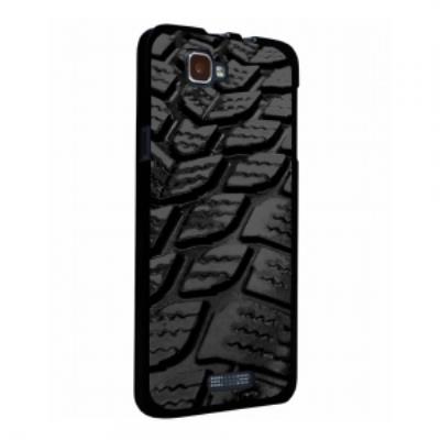 Coque rigide noire Wiko Rainbow avec impression Motif Pneu