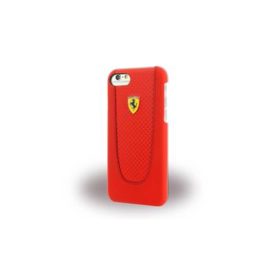 coque rigide carbone et cuir rouge Ferrari pour iPhone 7