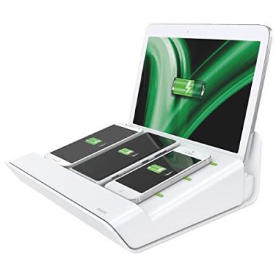Leitz Complete Multicharger XL - Oplaadstandaard - 2 A - 4 uitgangsaansluitingen - op kabel: Micro-USB - wit