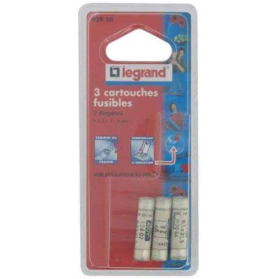 Legrand cartouche fusible pour porte-fusible avec témoin 10a 2300w 8,5 x 31,5 1068601