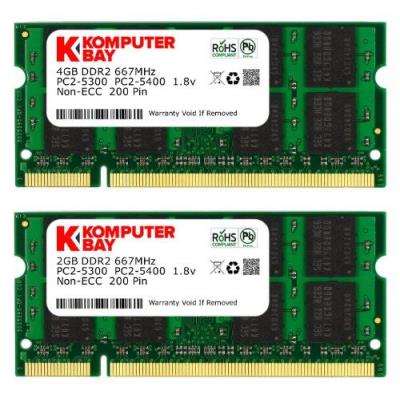 Kit Komputerbay 6 Go 4 Go 2 Go Modules Pc2-5300 Ddr2 667 Mhz Sodimm Pour Hp Compaq Presario