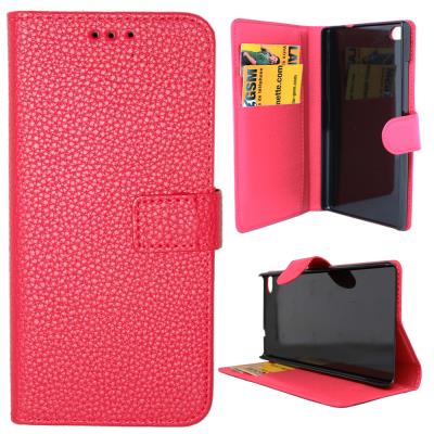 Etui Housse Portefeuille Pour Huawei P8 - Rouge