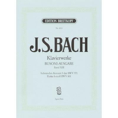 Partitions classique EDITION BREITKOPF BACH JOHANN SEBASTIAN - ITALIENISCHES KONZERT, PARTITA - PIANO Piano