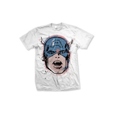 Marvel Comics T-Shirt Captain America Big Head Distressed (S)