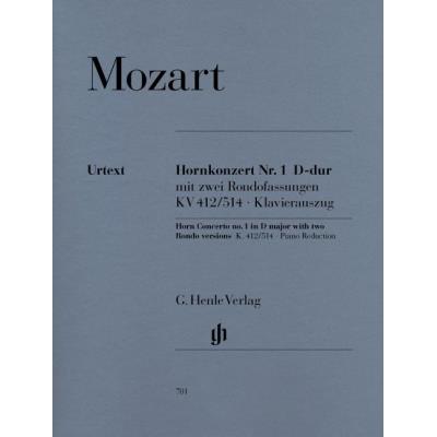 Partitions classique HENLE VERLAG MOZART W.A. - CONCERTO FOR HORN AND ORCHESTRA NO. 1 D MAJOR KV 412/514 Cor