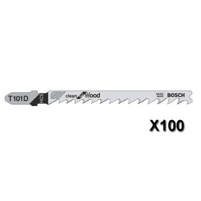 Lot De 100 Lames De Scie Sauteuse Clean For Wood T101D L 100 Mm Bosch 2608637877