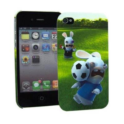 Coque sous Licence Lapins Crétins Foot Penalty + film de protection pour Apple Iphone 4/4S