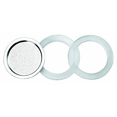 IBILI 620353 ACCESSOIRES POUR CAFETIÈRE ITALIENNE 2 JOINTS SILICONE + 1 FILTRE ESSENTIAL + 10 TASSES