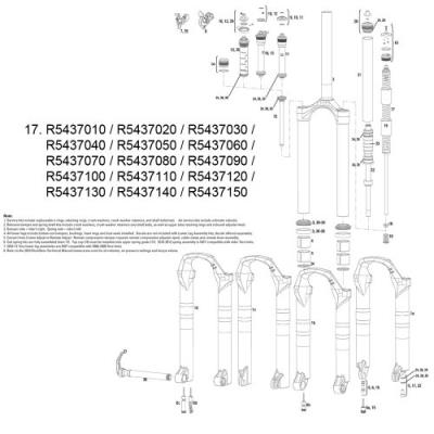 Rock shox pièce de montage de suspension argent 120 mm