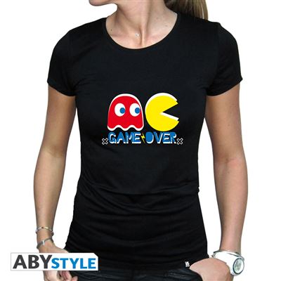 PAC-MAN - Tshirt Game Over femme black L