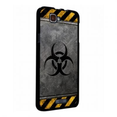 Coque rigide noire Wiko Rainbow avec impression Motif radioactif